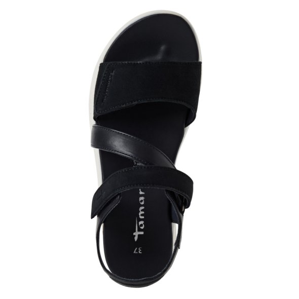 Tamaris Δερμάτινο Flat Sandal 1-28228-44 890 Μπλε Σκούρο