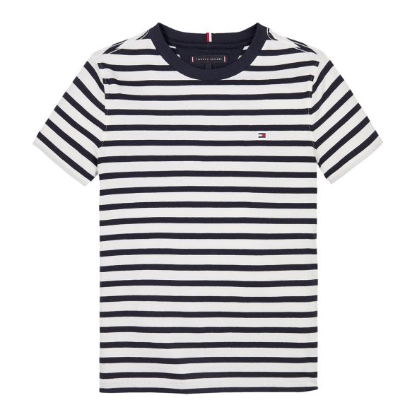 Tommy Hilfiger Παιδικό T-Shirt Για Αγόρια KB0KB06879 0A4 Λευκό/Μπλε