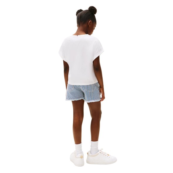 Tommy Hilfiger Παιδικό T-Shirt Για Κορίτσια KG0KG08525 YBR Λευκό