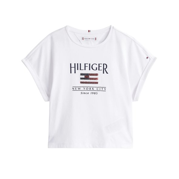 Tommy Hilfiger Παιδικό T-Shirt Για Κορίτσια KG0KG08525 YBR Λευκό