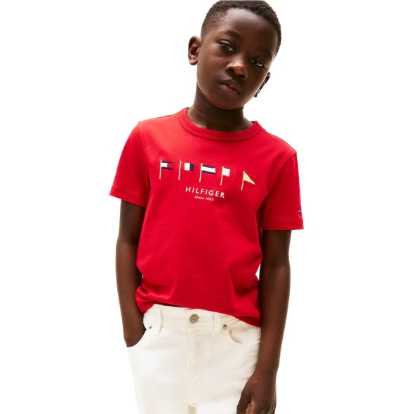 Tommy Hilfiger Παιδικό T-Shirt Για Αγόρια KB0KB09532 XLG Κόκκινο