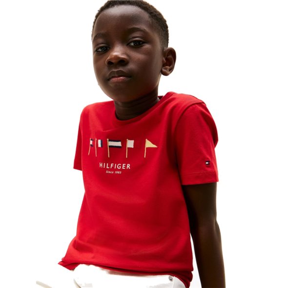 Tommy Hilfiger Παιδικό T-Shirt Για Αγόρια KB0KB09532 XLG Κόκκινο