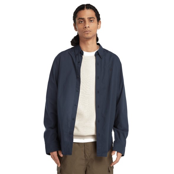 Timberland Ανδρικό Πουκάμισο Stretch Poplin A6GRH 433 Μπλε