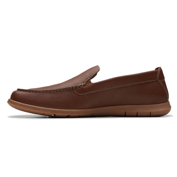 Clarks Ανδρικό Δερμάτινο Loafer Flexway Step 26176954 Καφέ