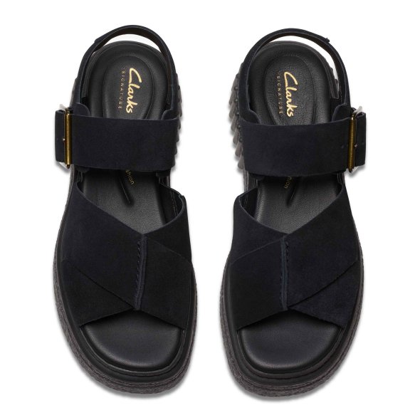 Clarks Δερμάτινη Πλατφόρμα Evamar Wish 26181199 Μαύρο