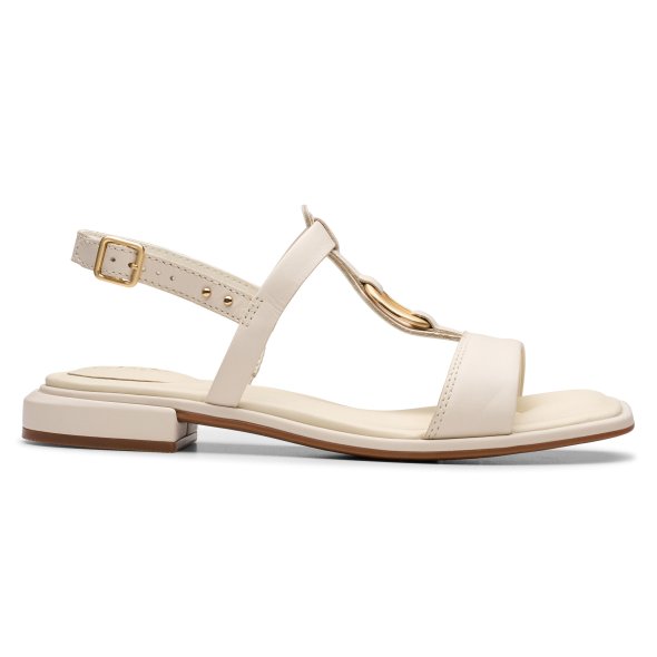 Clarks Δερμάτινο Πέδιλο Ariany Sling 26181241 Cream Leather
