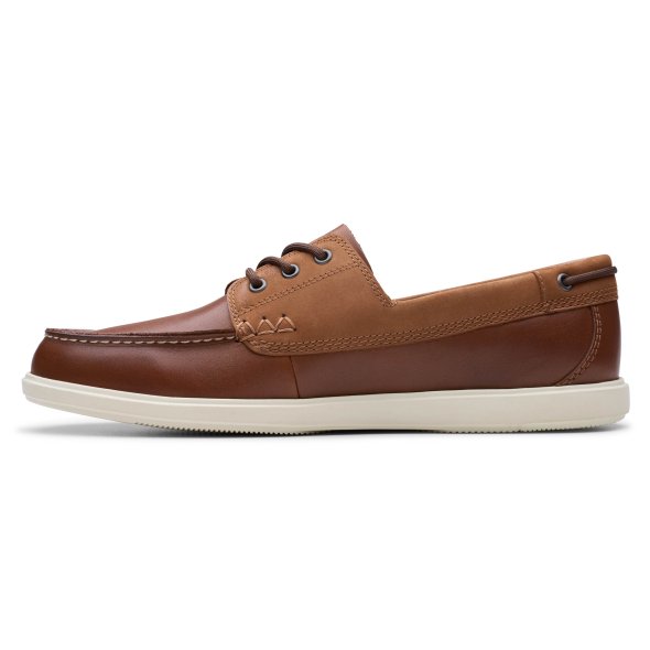 Clarks Bratton Boat 26181273 Dark Tan Leather