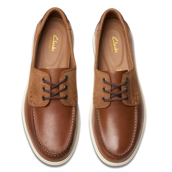 Clarks Bratton Boat 26181273 Dark Tan Leather