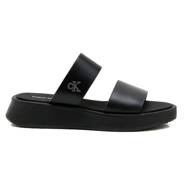 Calvin Klein Δερμάτινη Παντόφλα YW0YW01694 0GJ Μαύρο