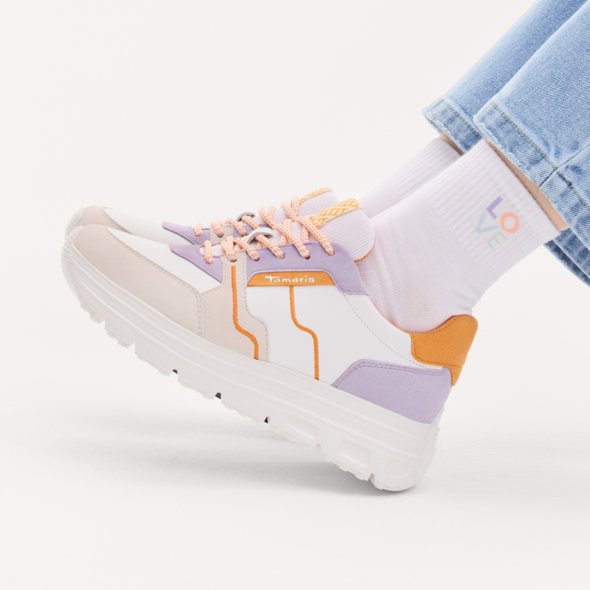 Tamaris Γυναικείο Δερμάτινο Sneaker 1-23710-44 608 Orange Comb
