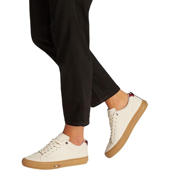 Tommy Hilfiger Ανδρικό Δερμάτινο Sneaker FM0FM05312 AF3 Μπεζ