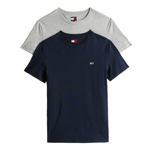 Tommy Hilfiger Σετ 2 Ανδρικά T-Shirt DM0DM20687 0XU Μπλε/Γκρι