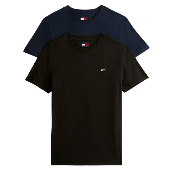 Tommy Hilfiger Σετ 2 Ανδρικά T-Shirt DM0DM20687 0XY Μαύρο/Μπλε