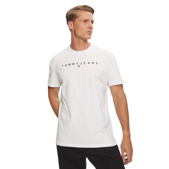 Tommy Hilfiger Ανδρικό T-Shirt Linear Logo DM0DM20744 YBR Λευκό
