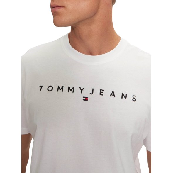 Tommy Hilfiger Ανδρικό T-Shirt Linear Logo DM0DM20744 YBR Λευκό