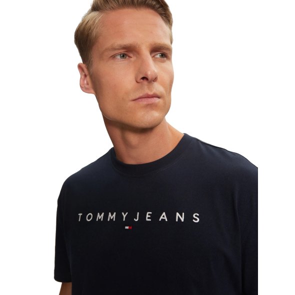 Tommy Hilfiger Ανδρικό T-Shirt Linear Logo DM0DM20744 CIG Μπλε