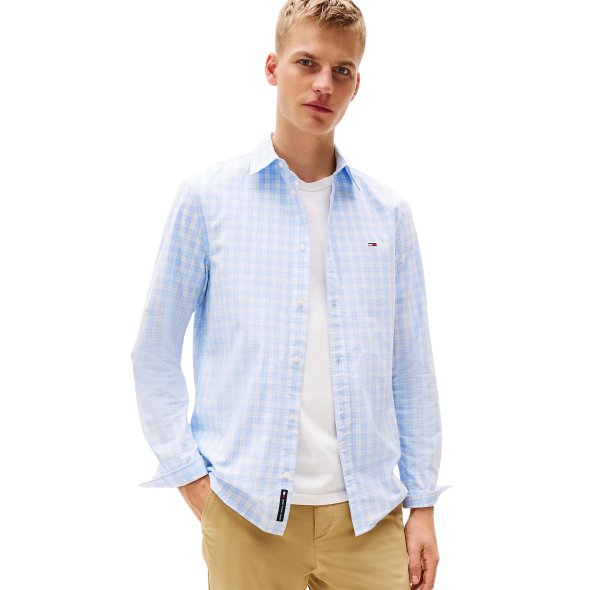 Tommy Hilfiger Ανδρικό Πουκάμισο Regular Poplin Shirt DM0DM20885 C3Q Γαλάζιο