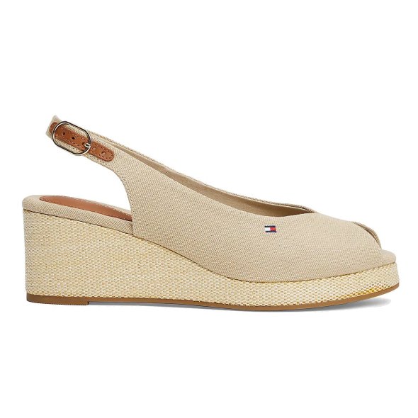 Tommy Hilfiger Flag Mid Wedge Espadrille FW0FW08595 ACC Μπεζ