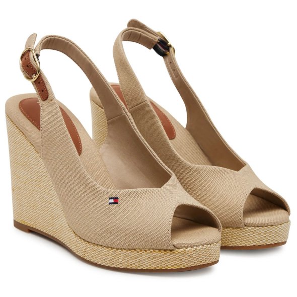 Tommy Hilfiger Flag High Wedge Espadrille FW0FW08597 ACC Μπεζ