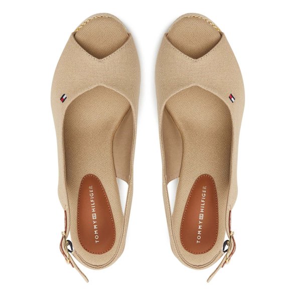 Tommy Hilfiger Flag High Wedge Espadrille FW0FW08597 ACC Μπεζ