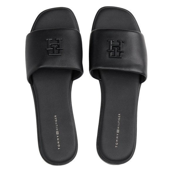 Tommy Hilfiger Δερμάτινη Παντόφλα FW0FW08806 BDS Μαύρο