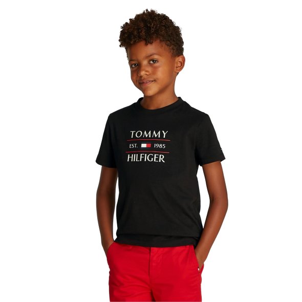 Tommy Hilfiger Παιδικό T-Shirt Για Αγόρια KB0KB09538 BDS Μαύρο