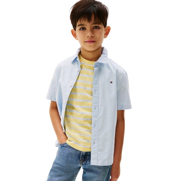 Tommy Hilfiger Παιδικό Πουκάμισο Για Αγόρια KB0KB09554s C10 Γαλάζιο
