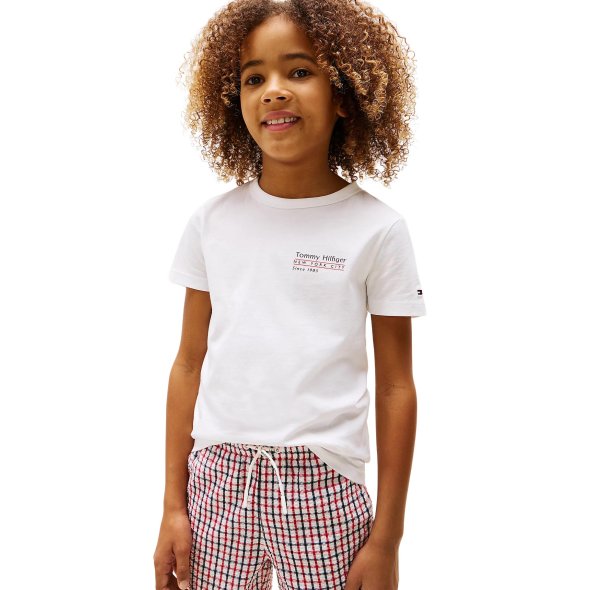 Tommy Hilfiger Παιδικό T-Shirt Για Αγόρια KB0KB09648 YBR Λευκό