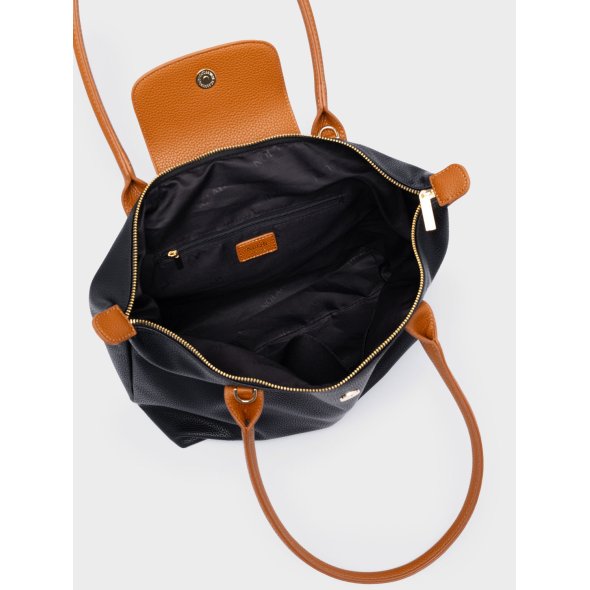 Nolah Τσάντα ώμου & χιαστί Capuccine Large Black/Brown