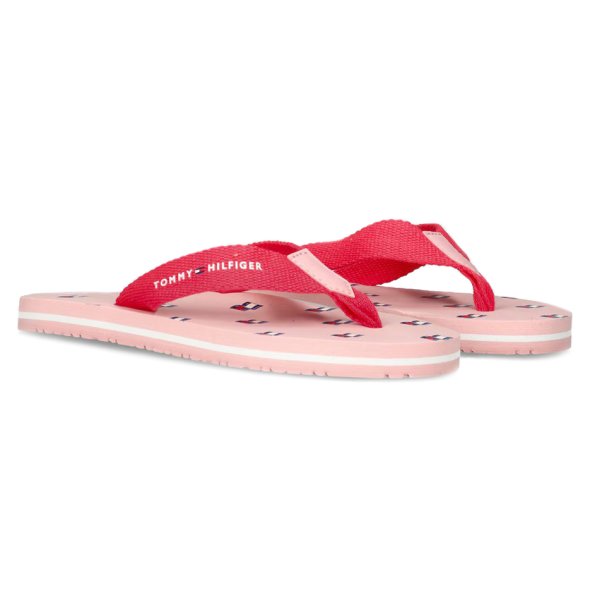 Tommy Hilfiger Flag Print Flip Flop T3A8-33807-0058s 912 Ροζ