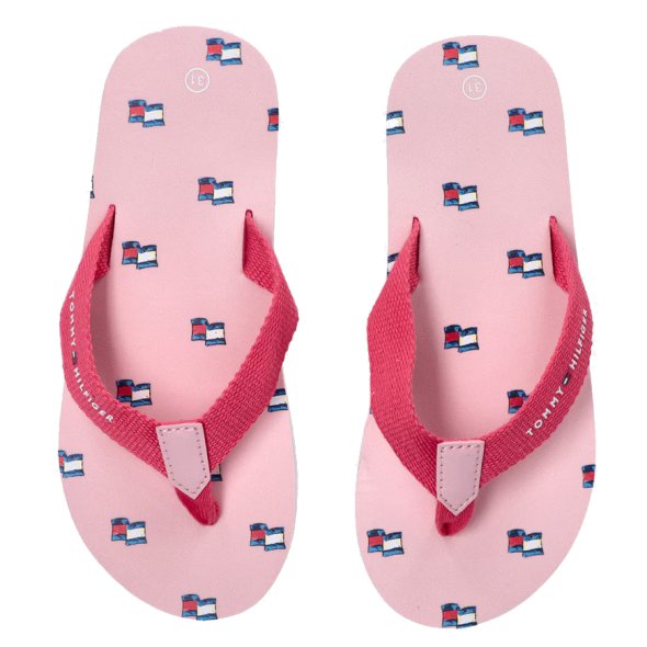 Tommy Hilfiger Flag Print Flip Flop T3A8-33807-0058s 912 Ροζ