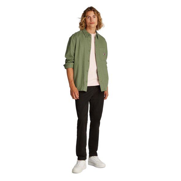 Tommy Hilfiger Ανδρικό Πουκάμισο Oversized Cotton Slub DM0DM20874 MR6 Πράσινο