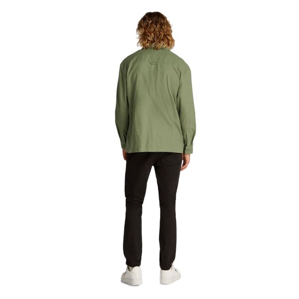 Tommy Hilfiger Ανδρικό Πουκάμισο Oversized Cotton Slub DM0DM20874 MR6 Πράσινο