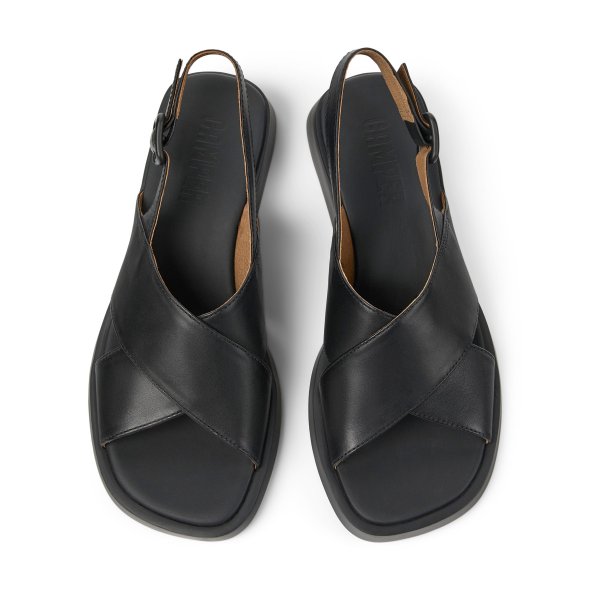 Camper Γυναικείο Δερμάτινο Πέδιλο Flat Dana K201600-002 Μαύρο