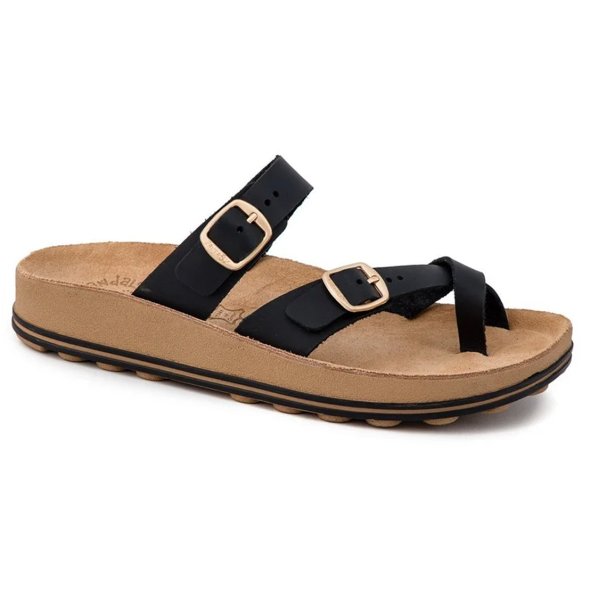 Fantasy Sandals Δερμάτινη Παντόφλα Caterina S346 Black