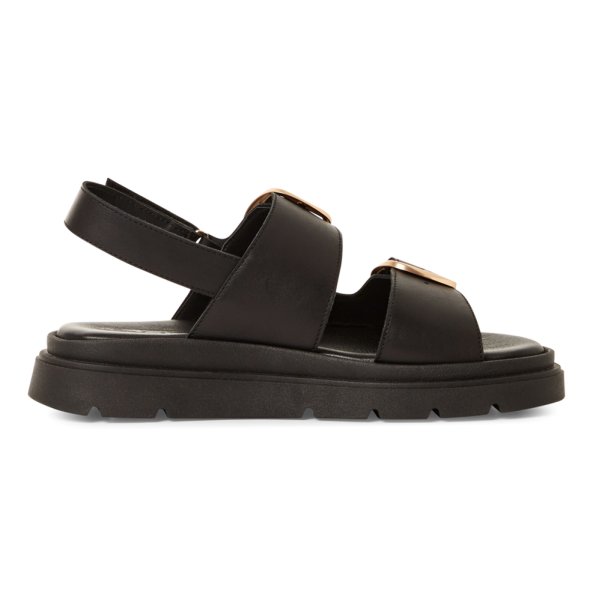 Tamaris Δερμάτινο Πέδιλο Flat 1-28233-44 003 Black Leather