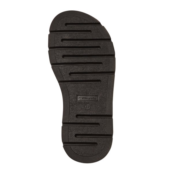 Tamaris Δερμάτινο Πέδιλο Flat 1-28233-44 003 Black Leather