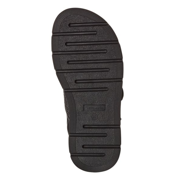 Tamaris Δερμάτινο Πέδιλο Flat 1-28234-44 098 Black Comb