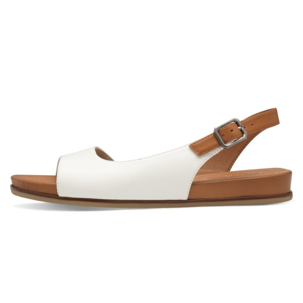 Jana 100% Comfort Γυναικείο Flat Πέδιλο 8-28160-42 100 Λευκό