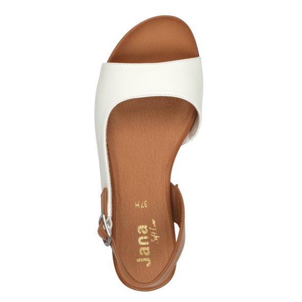 Jana 100% Comfort Γυναικείο Flat Πέδιλο 8-28160-42 100 Λευκό