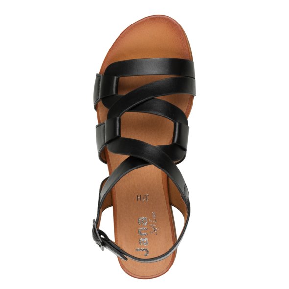 Jana 100% Comfort Γυναικείο Flat Πέδιλο 8-28161-44 001 Μαύρο
