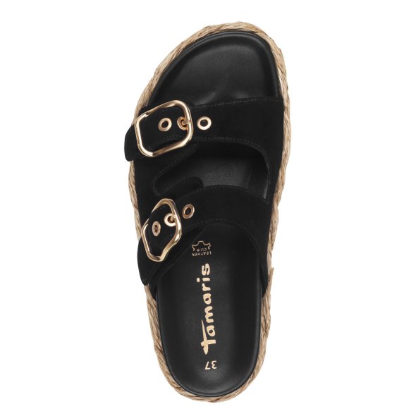 Tamaris Γυναικεία Flat Παντόφλα 1-27412-44 001 Μαύρο