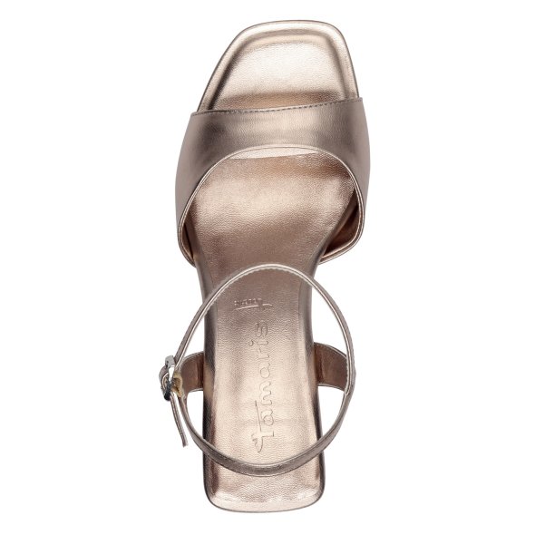 Tamaris Δερμάτινο Πέδιλο 1-28340-44 952 Rose Metallic