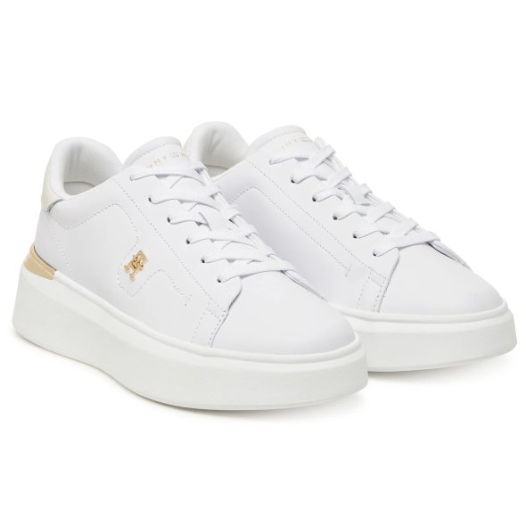 Tommy Hilfiger Γυναικείο Δερμάτινο Sneaker FW0FW08631 YBS Λευκό