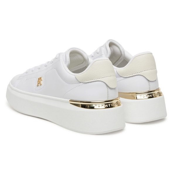 Tommy Hilfiger Γυναικείο Δερμάτινο Sneaker FW0FW08631 YBS Λευκό