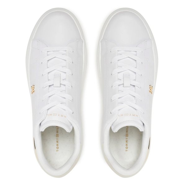 Tommy Hilfiger Γυναικείο Δερμάτινο Sneaker FW0FW08631 YBS Λευκό
