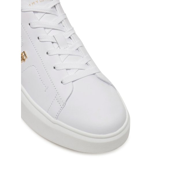 Tommy Hilfiger Γυναικείο Δερμάτινο Sneaker FW0FW08631 YBS Λευκό