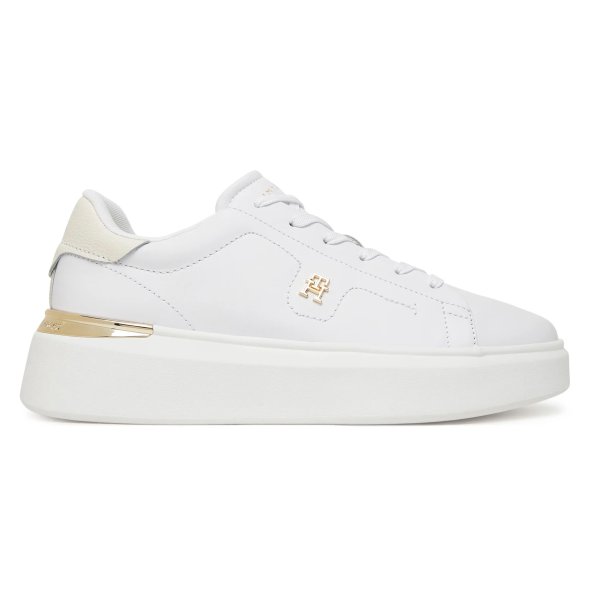 Tommy Hilfiger Γυναικείο Δερμάτινο Sneaker FW0FW08631 YBS Λευκό