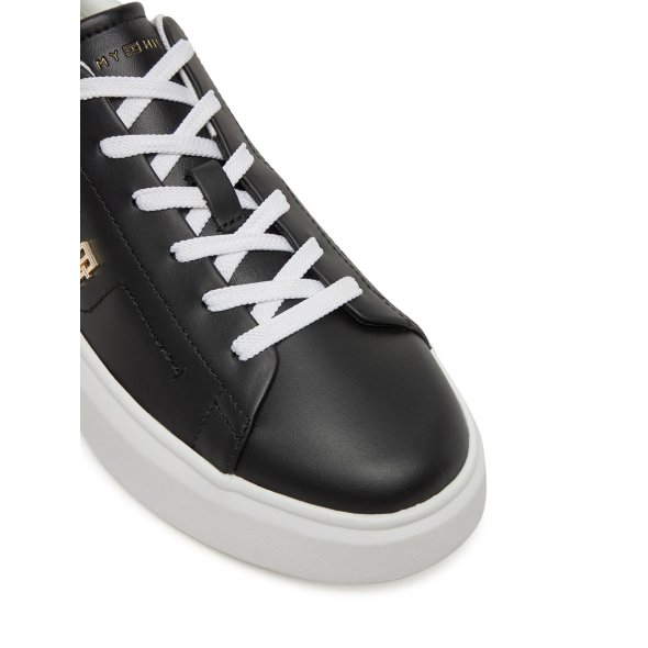 Tommy Hilfiger Γυναικείο Δερμάτινο Sneaker FW0FW08631 BDS Μαύρο