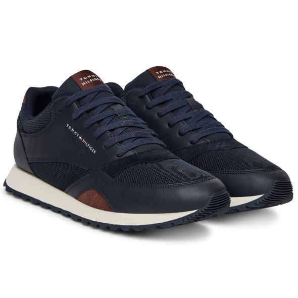 Tommy Hilfiger Ανδρικό Δερμάτινο Sneaker FM0FM05522 DW5 Μπλε